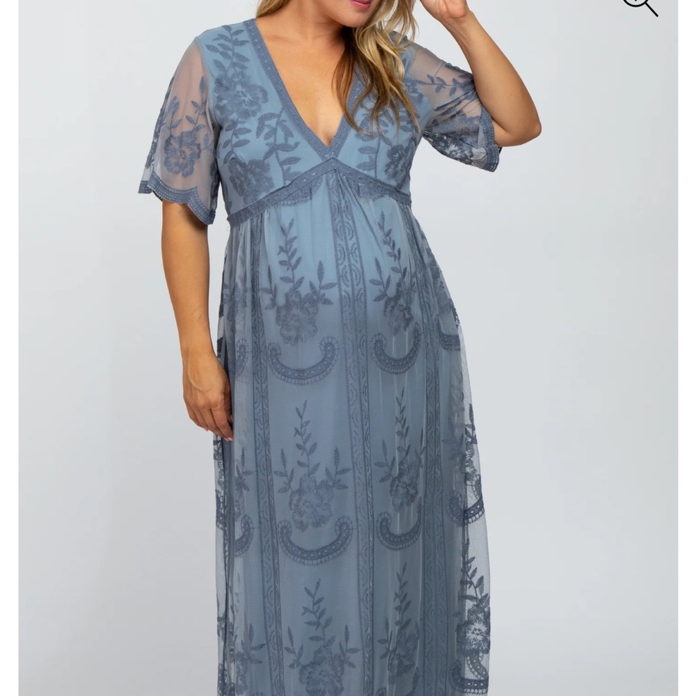 PinkBlush maternity lace maxi dress